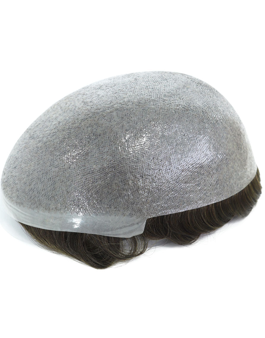 8"x10" Thin Skin 5-6mil 1/8" V Loop Front Hair Toupee for Men Indian Human Hair