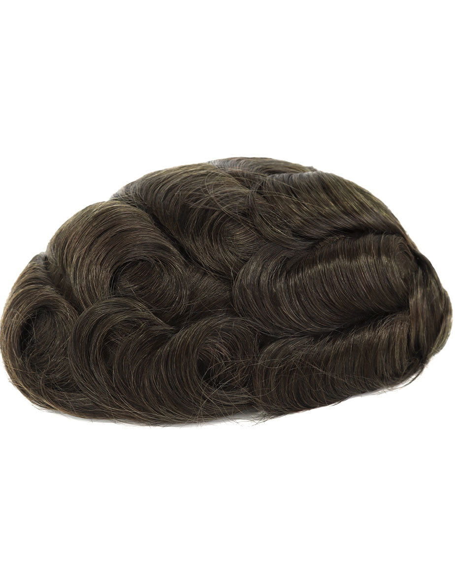 8"x10" Thin Skin 5-6mil 1/8" V Loop Front Hair Toupee for Men Indian Human Hair