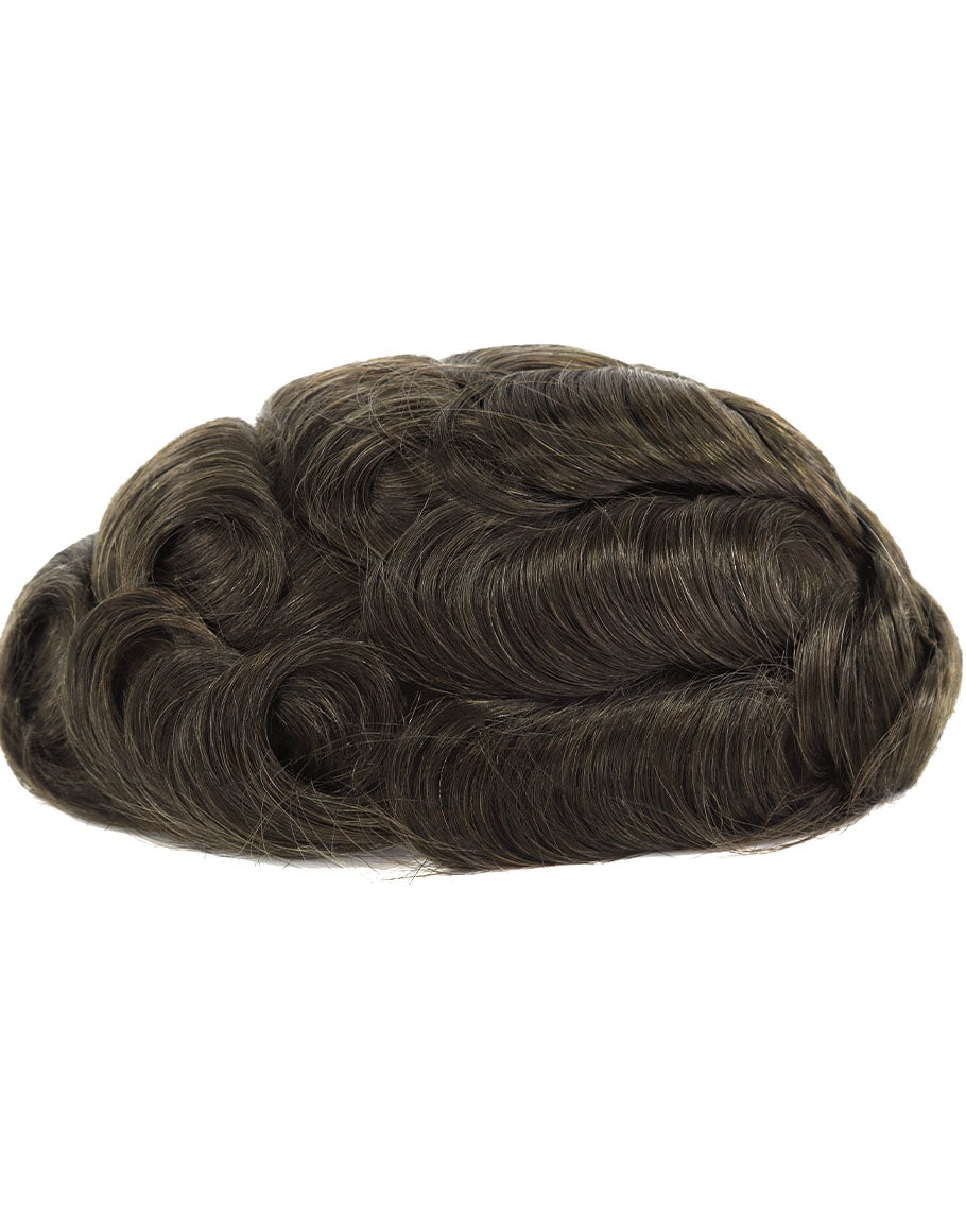 8"x10" Thin Skin 5-6mil 1/8" V Loop Front Hair Toupee for Men Indian Human Hair