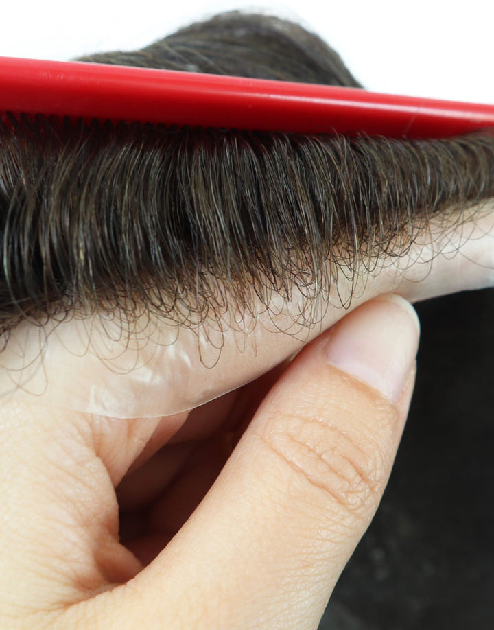 8"x10" Thin Skin 5-6mil 1/8" V Loop Front Hair Toupee for Men Indian Human Hair