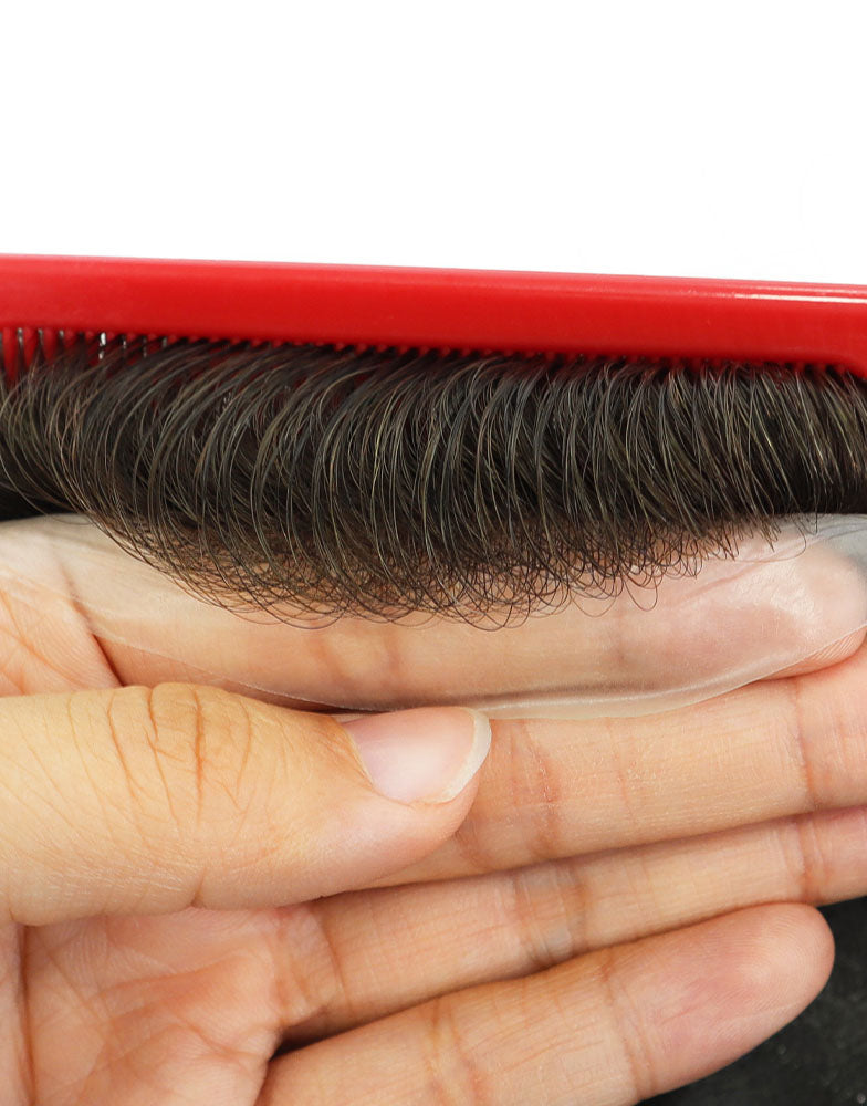 8"x10" Thin Skin 5-6mil 1/8" V Loop Front Hair Toupee for Men Indian Human Hair