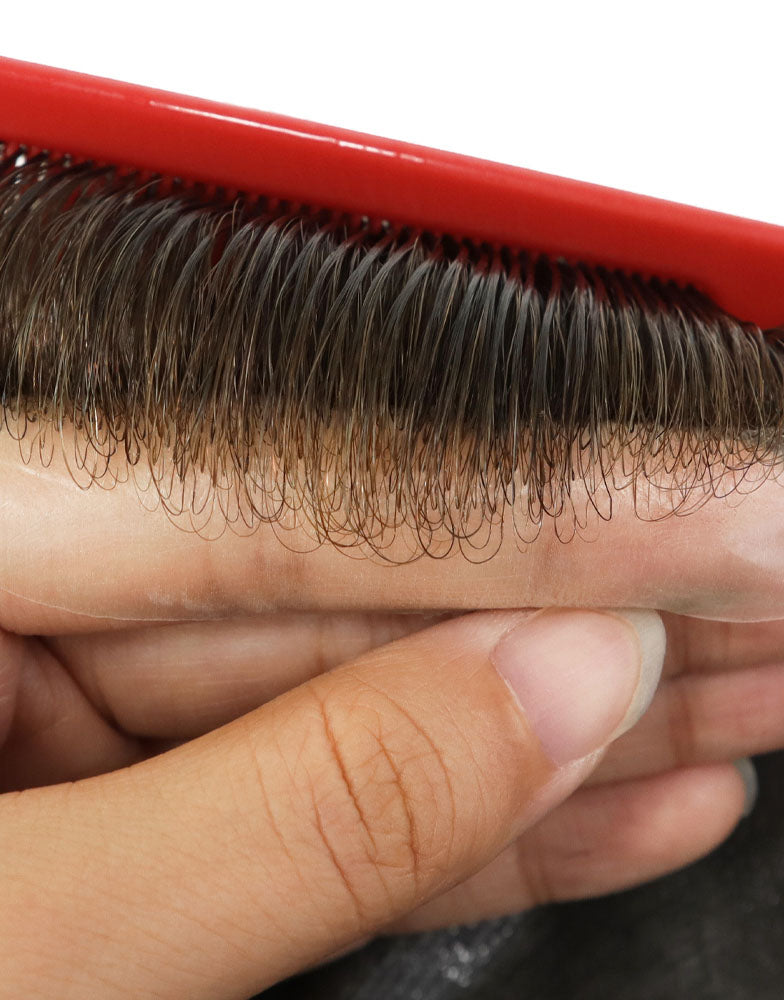 8"x10" Super Thin Skin 3-4mil V Loop All Over 6" Hair Toupee Hairpieces for Men Indian Human Hair