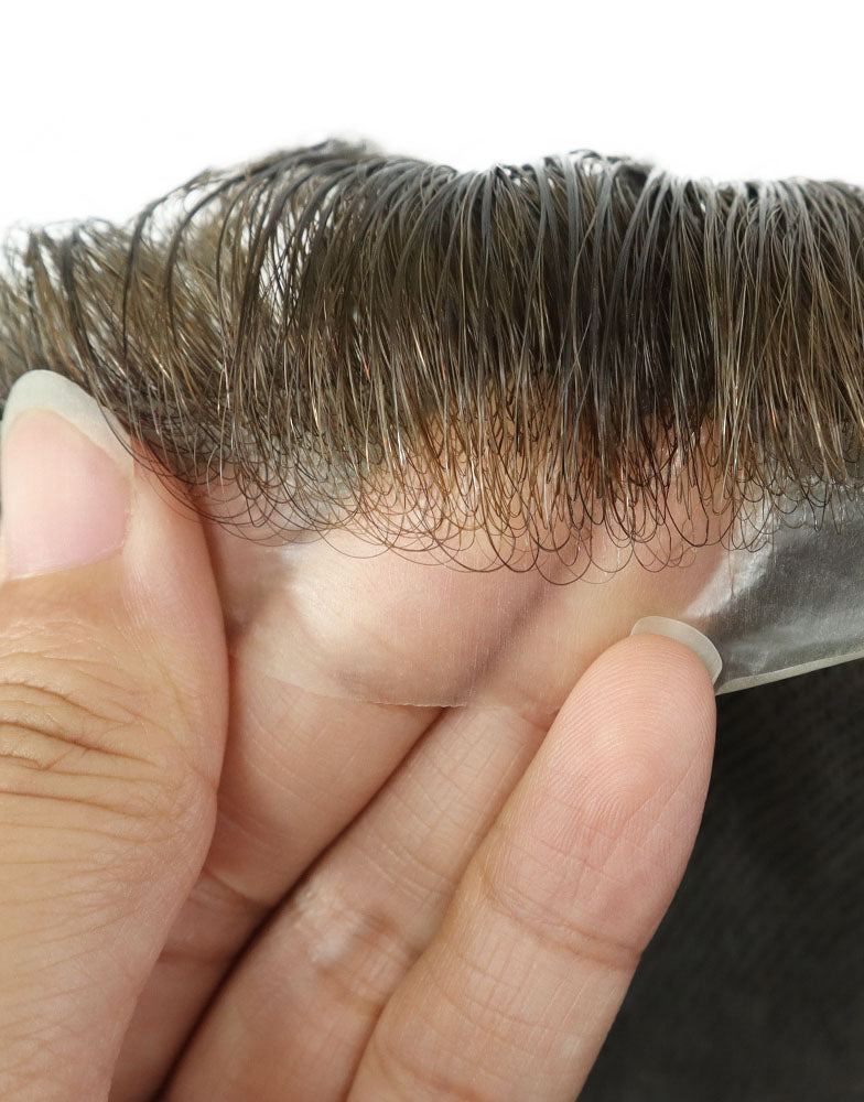 8"x10" Super Thin Skin 3-4mil V Loop All Over 6" Hair Toupee Hairpieces for Men Indian Human Hair