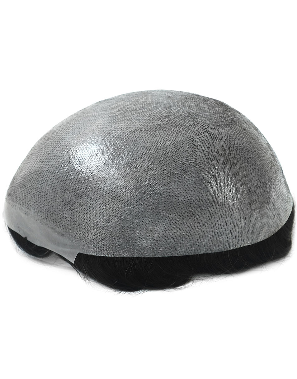 8"x10" Toupee for Men Thin Skin 8-10mm V-Loop All Over Indian Human Hair