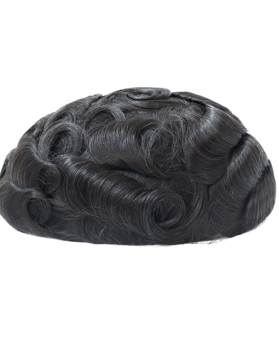 8"x10" Toupee for Men Thin Skin 8-10mm V-Loop All Over Indian Human Hair