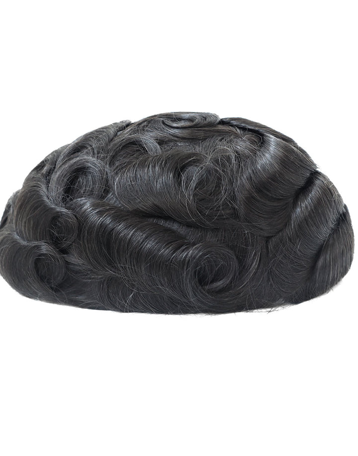 8"x10" Toupee for Men Thin Skin 8-10mm V-Loop All Over Indian Human Hair