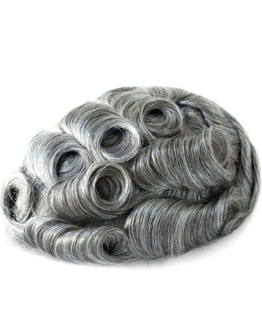 8"x10" Toupee for Men Thin Skin 8-10mm V-Loop All Over Indian Human Hair