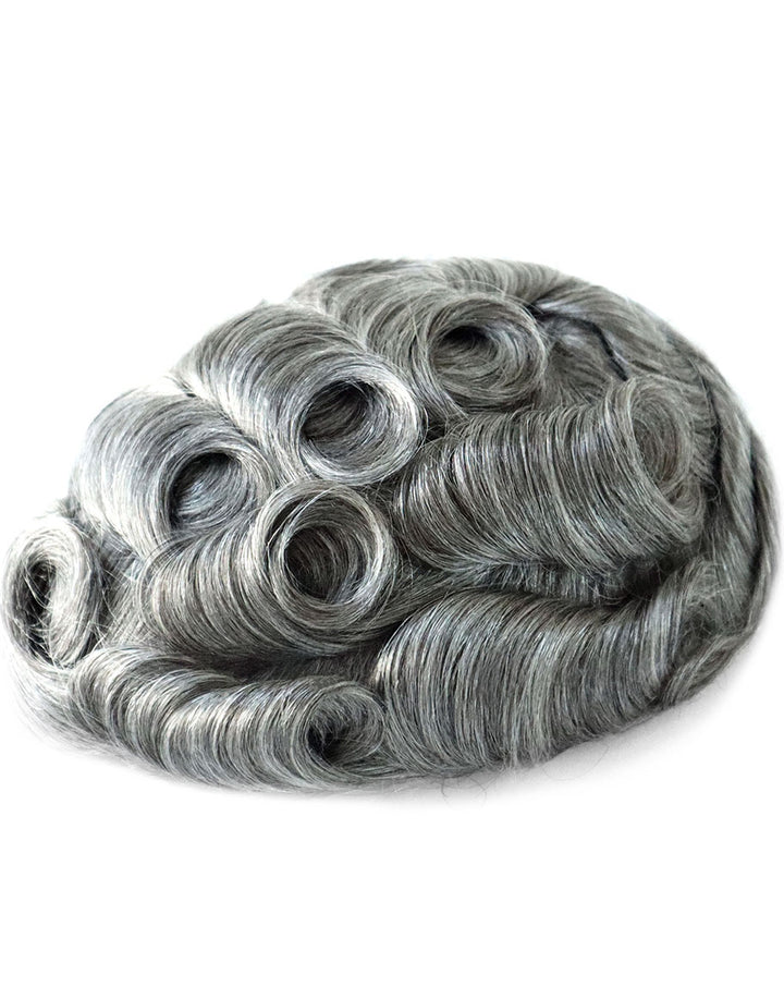 8"x10" Toupee for Men Thin Skin 8-10mm V-Loop All Over Indian Human Hair