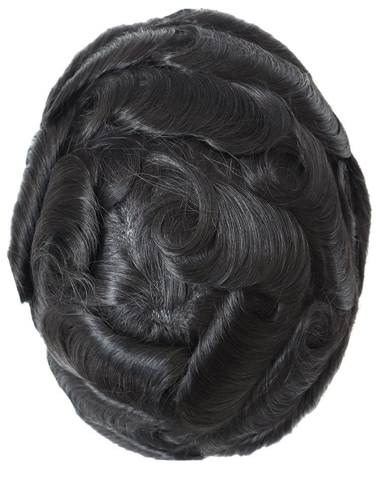 8"x10" Toupee for Men Thin Skin 8-10mm V-Loop All Over Indian Human Hair