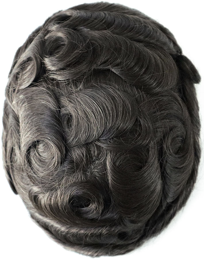 8"x10" Toupee for Men Thin Skin 8-10mm V-Loop All Over Indian Human Hair