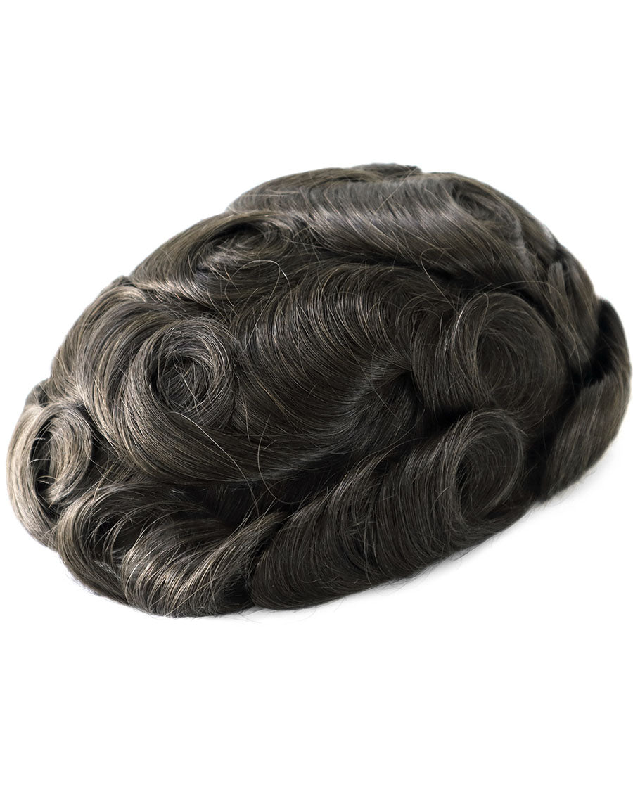 8"x10" Toupee for Men Thin Skin 8-10mm V-Loop All Over Indian Human Hair