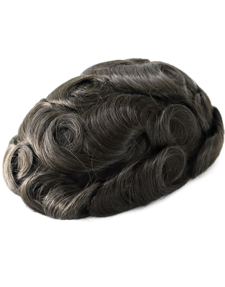 8"x10" Toupee for Men Thin Skin 8-10mm V-Loop All Over Indian Human Hair
