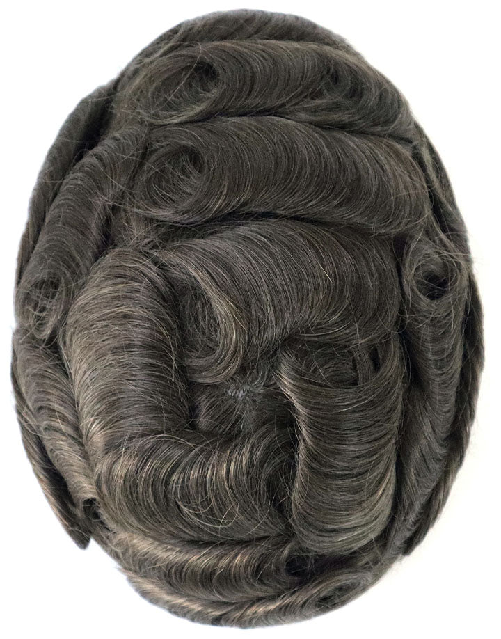 8"x10" Toupee for Men Thin Skin 8-10mm V-Loop All Over Indian Human Hair