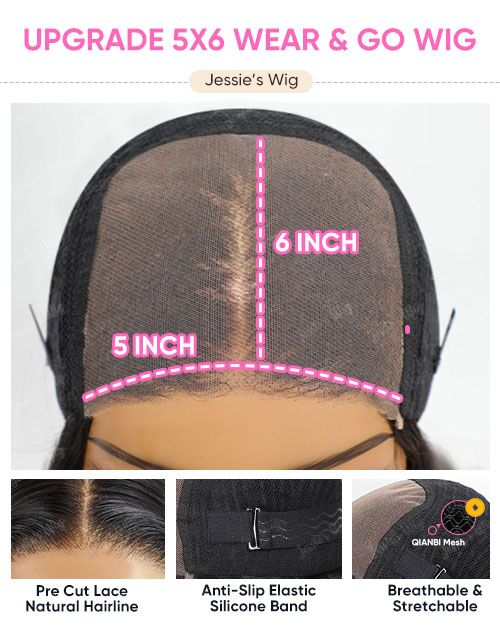 18" Copper Brown Bouncy Wave Glueless Pre Cut 6x5 Lace Wig Flash Deal