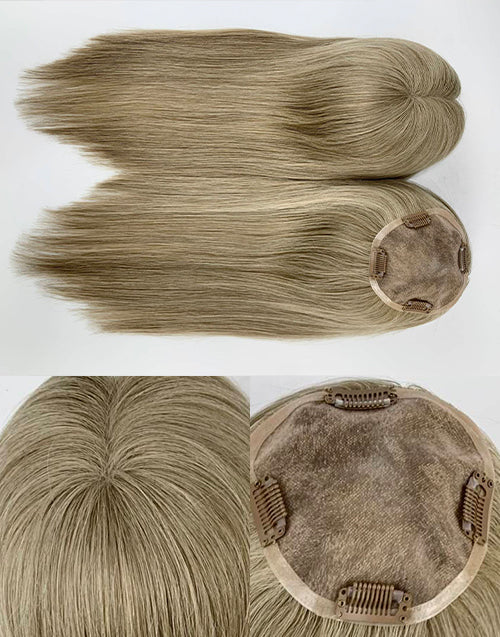 #8 #18 Mono Top 5"X5" Human Hair Topper For Women Thinning Hair Or Hair Loss