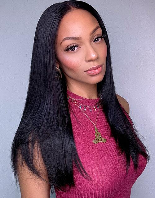 16" 18" Straight Layer Cut Glueless Wig Pre Cut 9x6 Lace Flash Deal