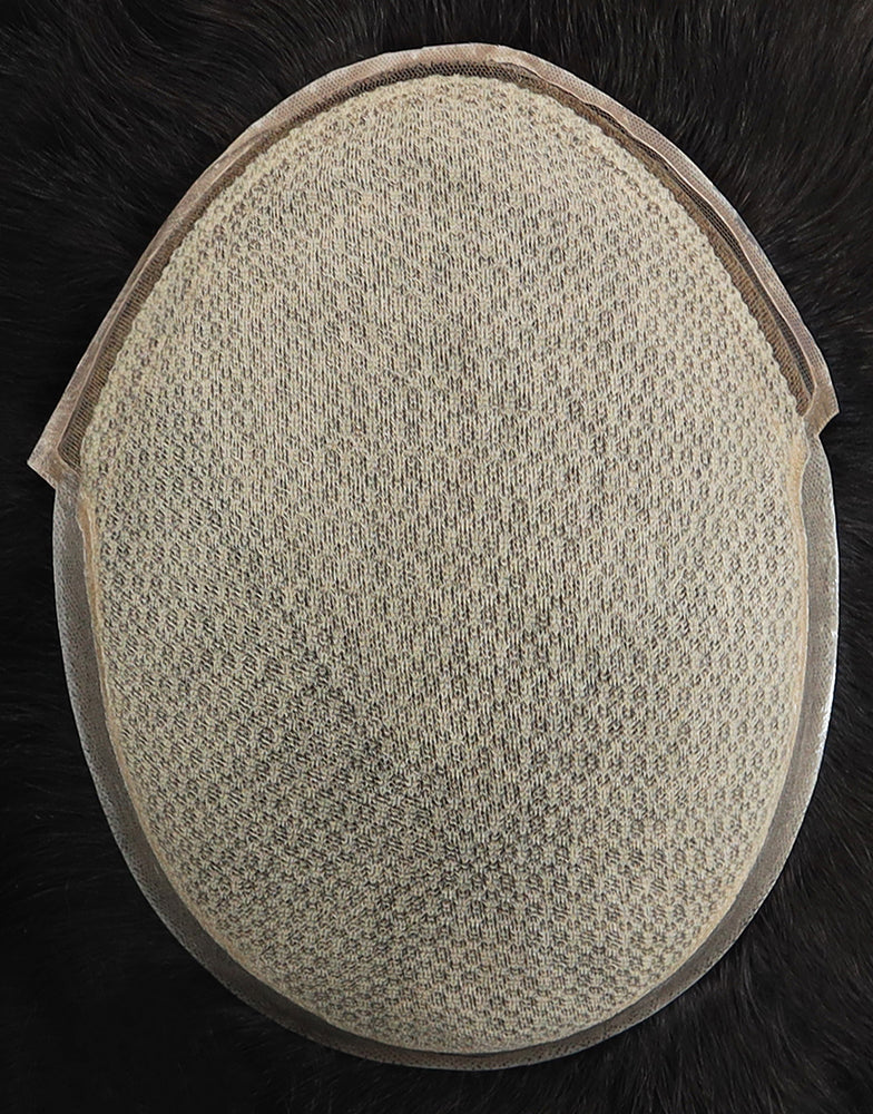 Toupee for Men Silk Top Center French Lace in Front Bleach Knots in Front Poly With Gauze in TSB Extra Diamond Net Cover Indian Human Hair