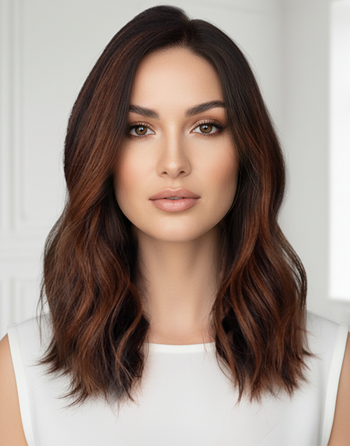 Sheila- Ombre Brown Burnett Balayge 13x4 Lace Front Wig Glueless Human Hair Wigs