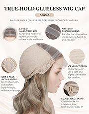 Grace-Fringe Curtain Bangs Ombre Blonde Wavy 13x4 5.5x5.5 Lace Wig Human Hair