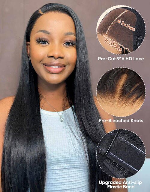 Eden- Smart-Fit Pull Go Glueless Straight 13x5 Pre Cut Lace Front Human Hair Wigs