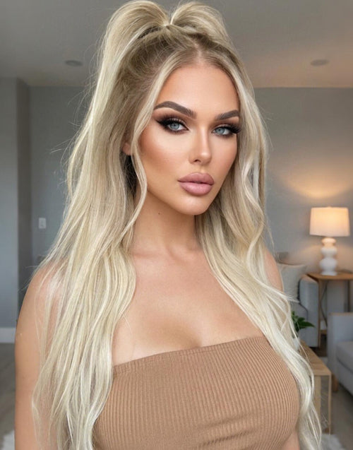 Lena-Golden Blonde with Soft Babylights Lace Wig Glueless Ready to Wear Wig