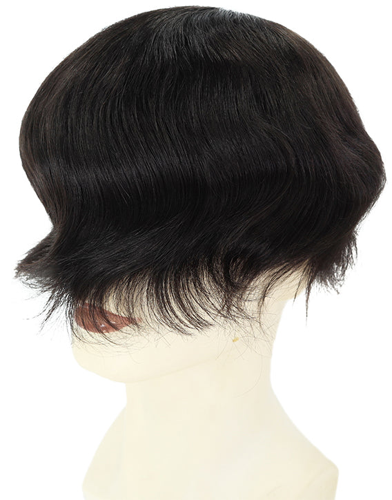 Toupee for Men Injection Skin 10-12mil with Diamond Net in Body Indian Human Hair