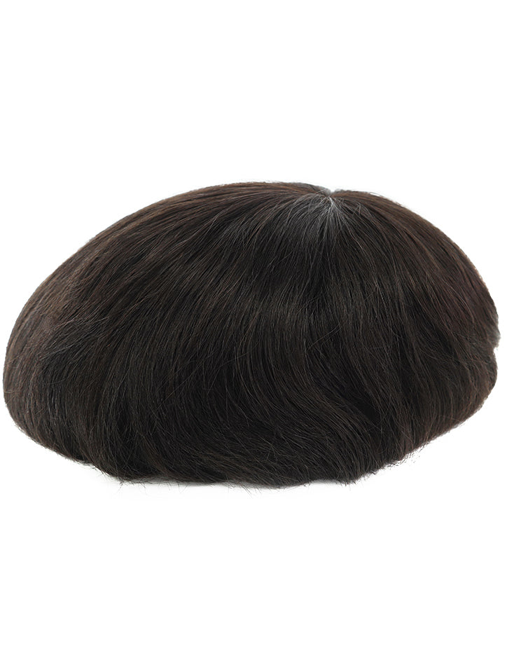 Toupee for Men Injection Skin 10-12mil with Diamond Net in Body Indian Human Hair