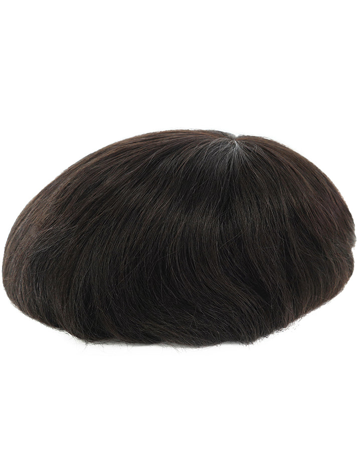 Toupee for Men Injection Skin 10-12mil with Diamond Net in Body Indian Human Hair