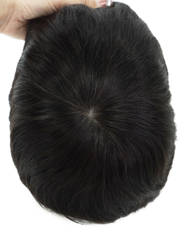 Toupee for Men Injection Skin 10-12mil with Diamond Net in Body Indian Human Hair
