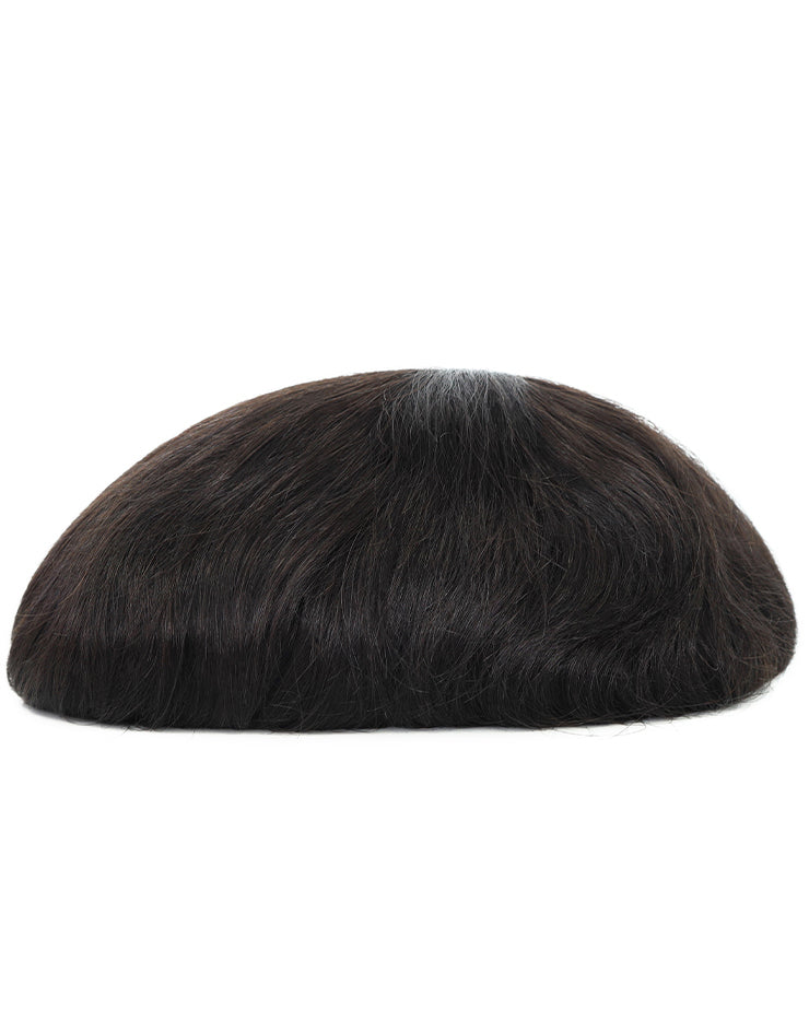 Toupee for Men Injection Skin 10-12mil with Diamond Net in Body Indian Human Hair