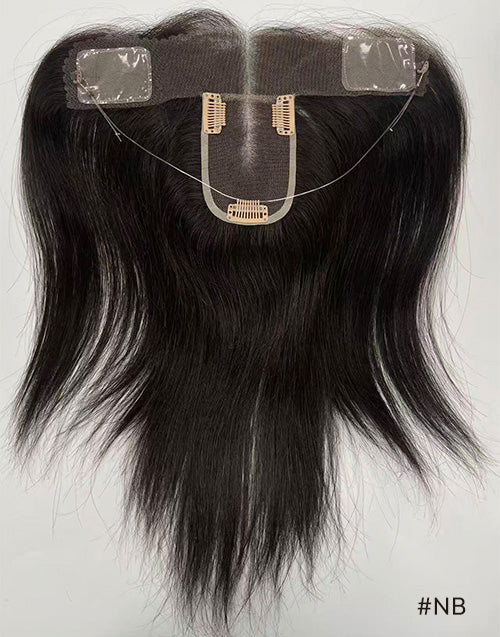 The Hybrid Hairline Topper With Halo Wire Clip In Full HD Swiss Lace Human Hair