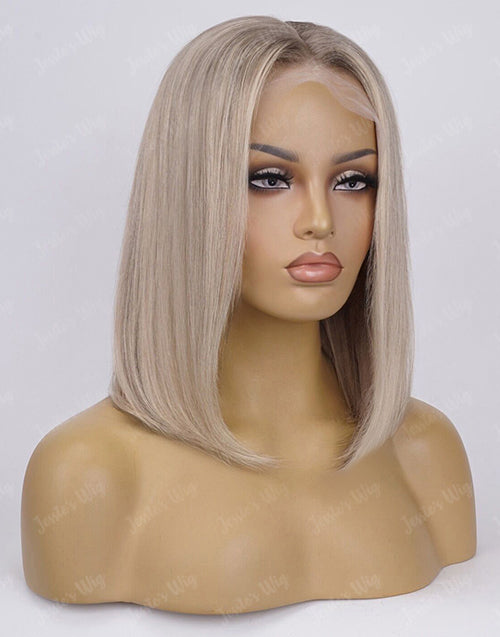 Lana-New In Straight Ombre Ash Blonde Bob Wig 13X4 Lace Front Human Hair Wig