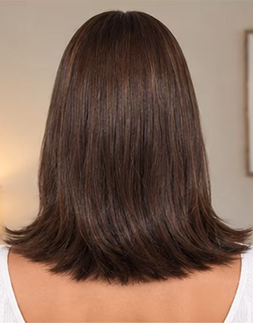 Naomi- 6x5.5 Mono Top Lace Wig Natural Brown Premium Natural Look Human Hair Wigs for Mature women