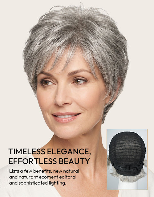 Light Salt And Pepper Color Pixie Cut Wig Suit For Hair Loss and Fashion Change For Older Women