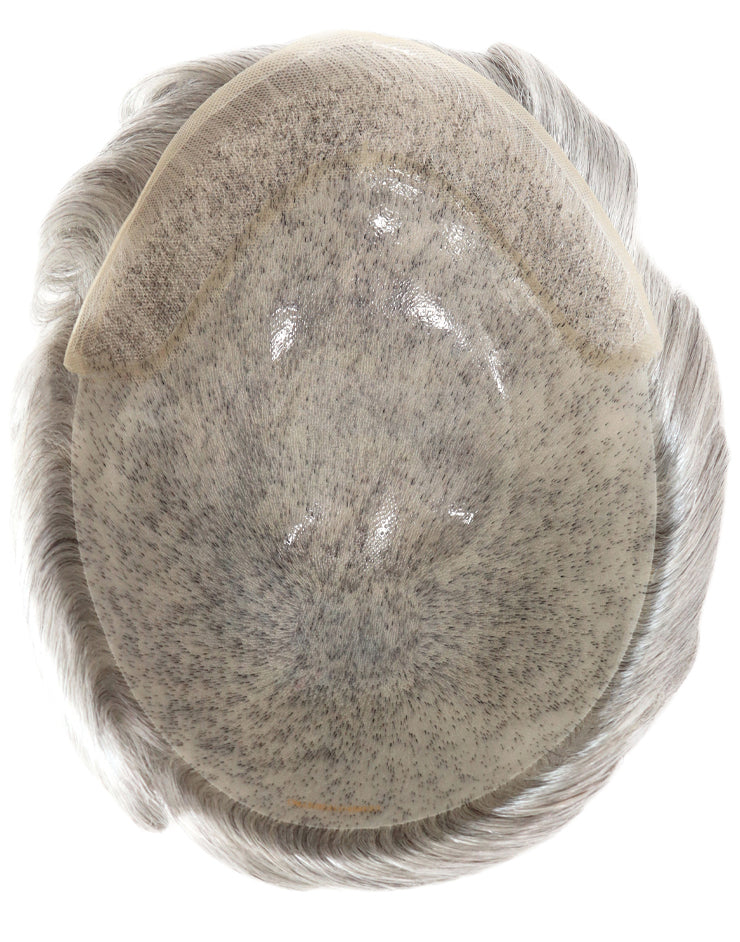 8"X10" Toupee for Men Skin 10-12mil with  1/2" French Lace in Front Indian Human Hair