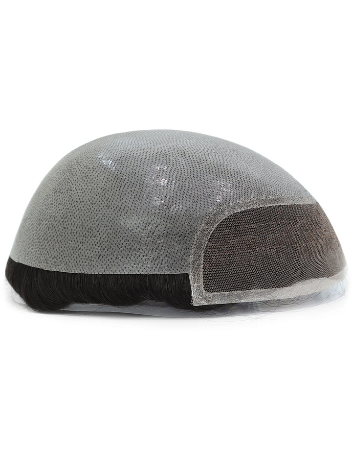 8"X10" Toupee for Men Skin 10-12mil with  1/2" French Lace in Front Indian Human Hair