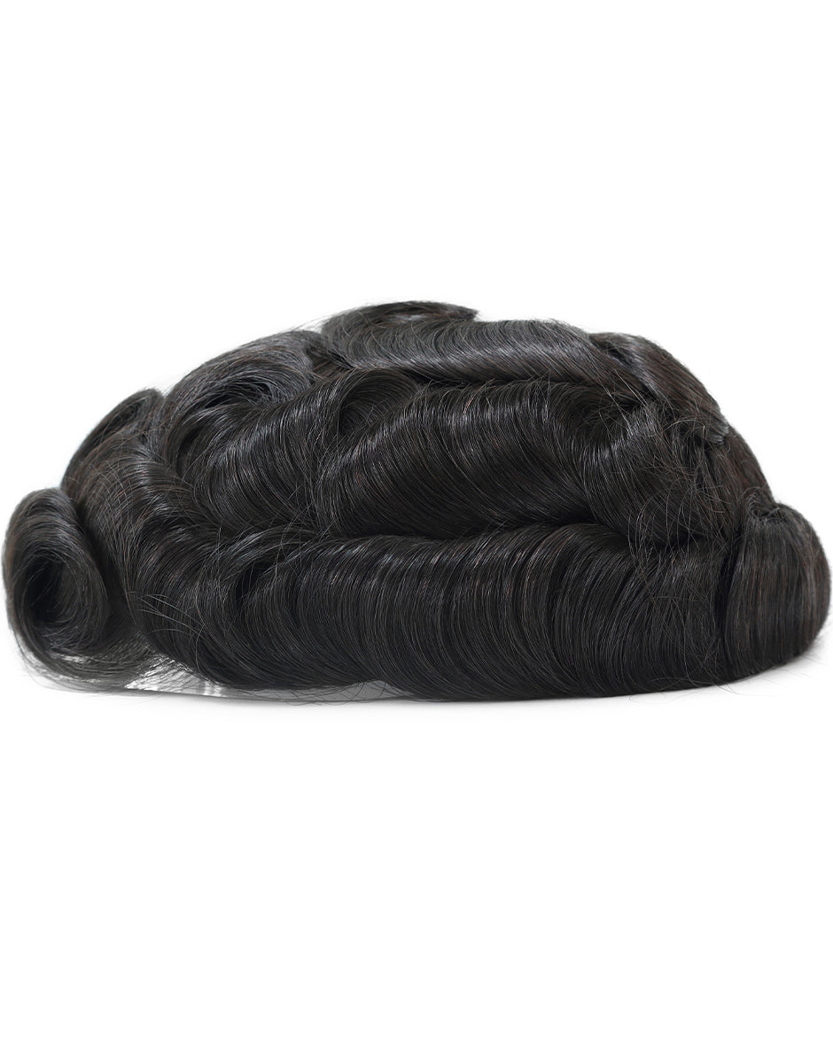 8"X10" Toupee for Men Skin 10-12mil with  1/2" French Lace in Front Indian Human Hair