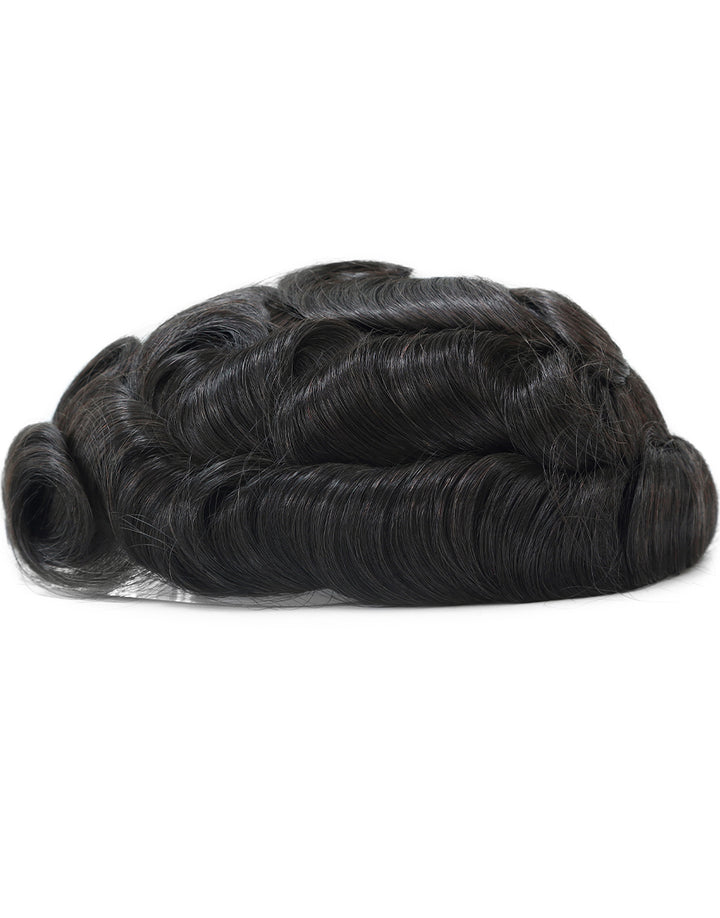 8"X10" Toupee for Men Skin 10-12mil with  1/2" French Lace in Front Indian Human Hair