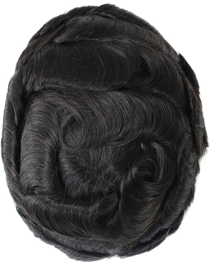8"X10" Toupee for Men Skin 10-12mil with  1/2" French Lace in Front Indian Human Hair