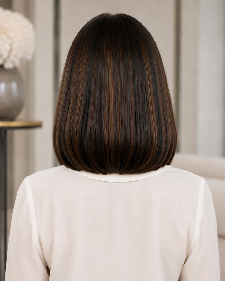 Layered Cut Bob Wig With Bangs 