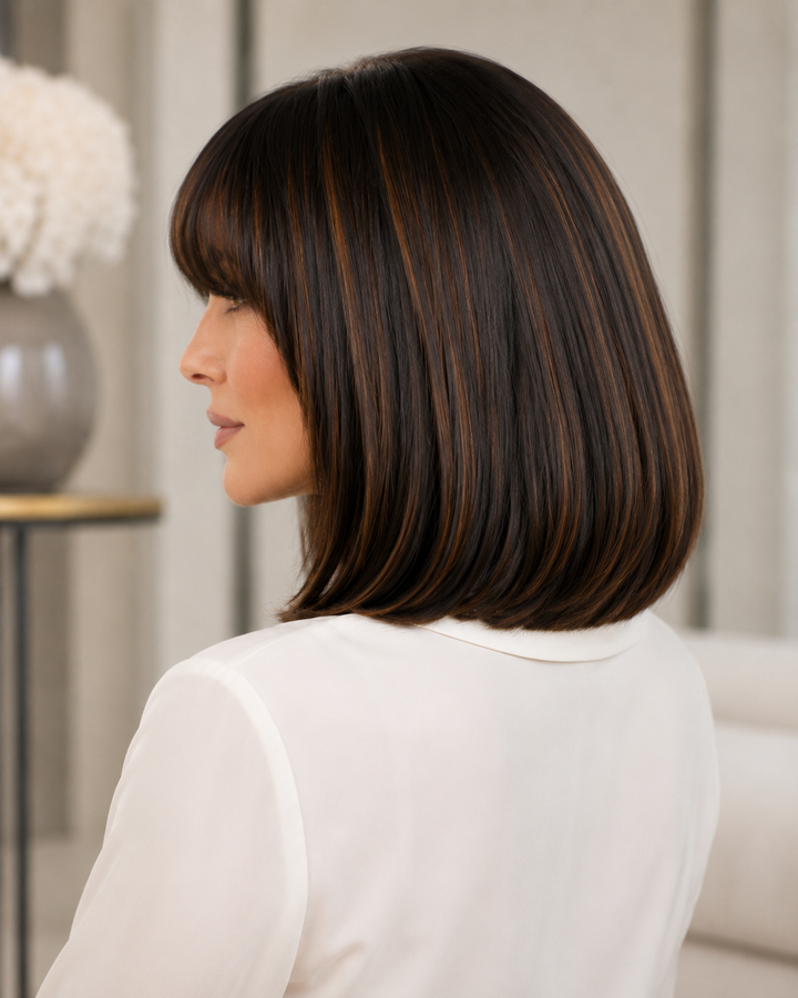 Layered Cut Bob Wig With Bangs 