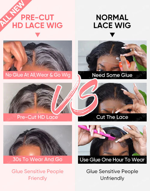 Lola- Blue Color Glueless Body Wave 4X4 Pre Cut Lace Closure Wig Human Hair