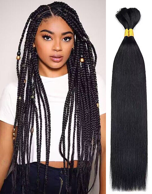 Straight Bulk Human Hair for Braiding No Weft Micro Braiding Hair Braids Extensions 12A