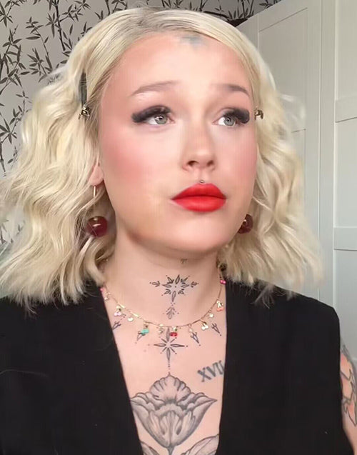 Teddy-Stunning Wavy Bob Ombre Color With Dark Root 13x4 5.5x5.5 Human Hair Wig