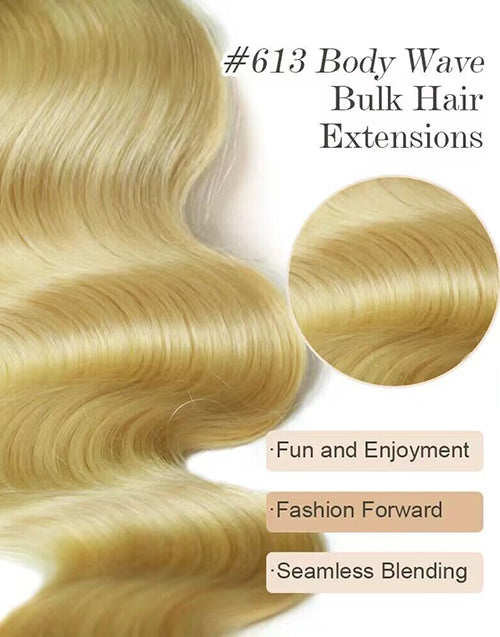 #613 Honey Body Wave Hair Bulk Braiding Hair for Human Hair Extensions No Weft 12A