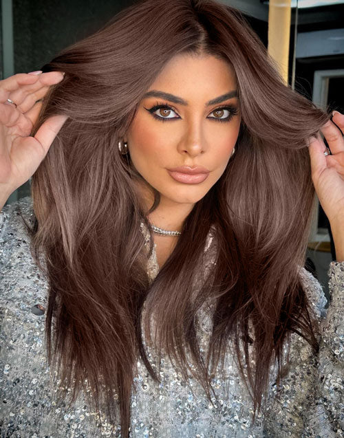 18" Natural Brown Color Wavy 13x6 Lace Front Human Hair Wig Flash Deal