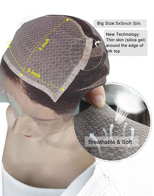 Santa-  5x5 Silk Top Full Lace Wig Straight Hair Wig Real Human Hair Wig