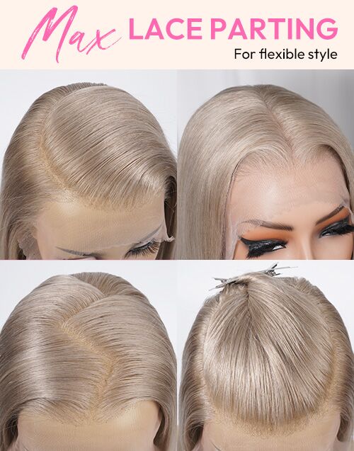Callie- Golden Ash Blonde Color Straight Pre-cut 13x6 Lace Glueless Wig