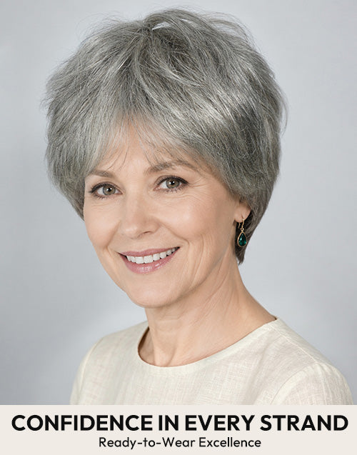 Light Salt And Pepper Color Pixie Cut Wig Suit For Hair Loss and Fashion Change For Older Women