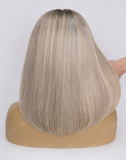 Lana-New In Straight Ombre Ash Blonde Bob Wig 13X4 Lace Front Human Hair Wig